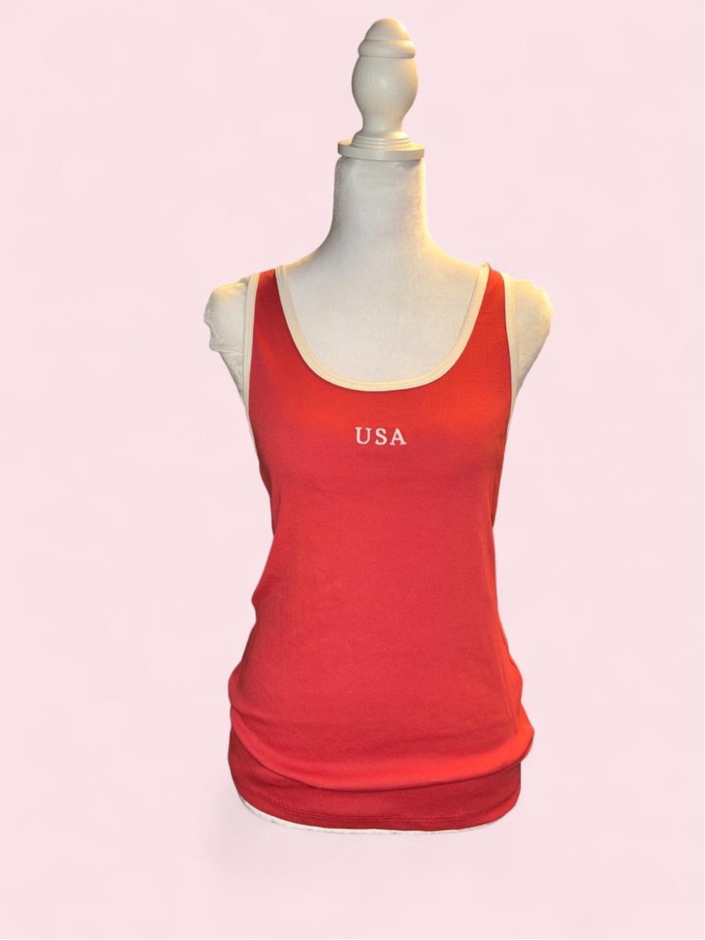 Red 'USA' Scoop Neck Tank Top